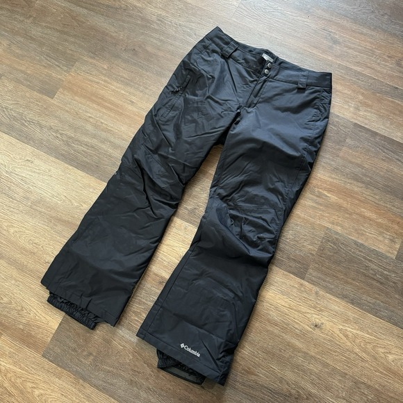 Columbia Omni Tech Snow Pants Black Mens Sz L Skiing Snowboarding Outdoors - Picture 1 of 10